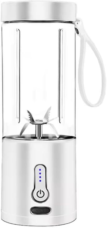 Portable Blender Rechargable, 530ML Personal Size Electric Juicer for Shakes and Smoothies, Fruit Mixer Machine Mini Small Blender Cup for Travel Picnic Office Gym Outdoor, White