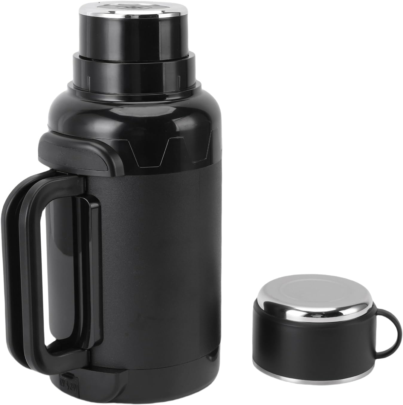 1500ML Car Electric Kettle, 304 Stainless Steel Car Water Boiler, Anti Dry Burn Truck Heating Cup with LED Temperature Display & Foldable Handle, Ideal for Cars or Trucks