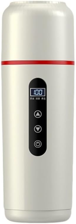 500ml Electric Car Kettle 12V 24V USB LCD(White) | Touch control interface, LCD temp display, 12V/24V/5V compatible, fast boiling, car truck SUV use