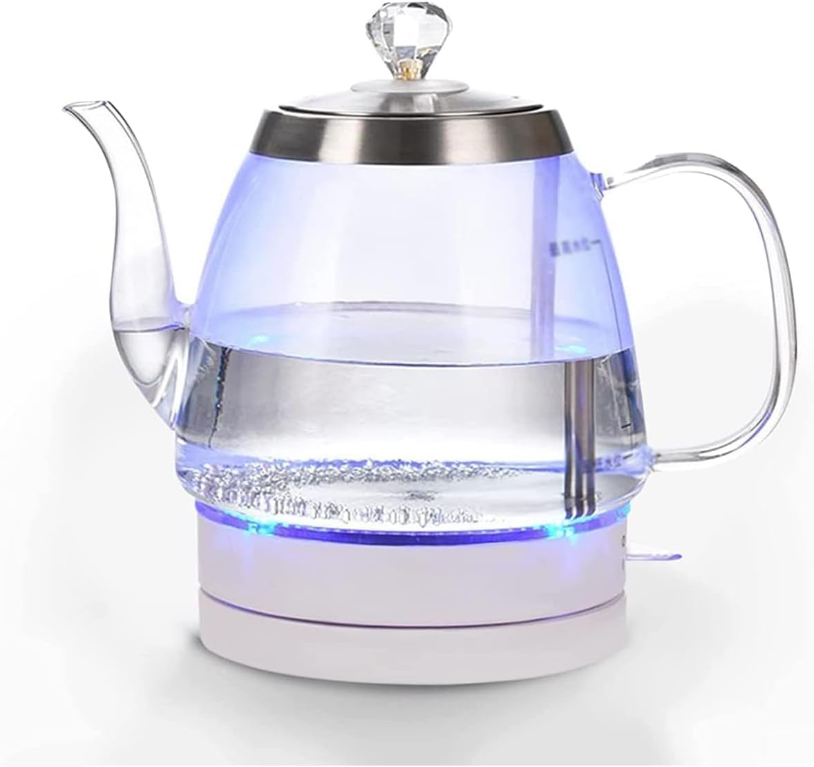Glass Electric Kettle 1.2L 1500W with Auto Power-Off | Steam Sensor Switch, Anti-Dry Boil Protection, 360° Rotation Base, Blue Light Indicator, Stainless Steel Grade