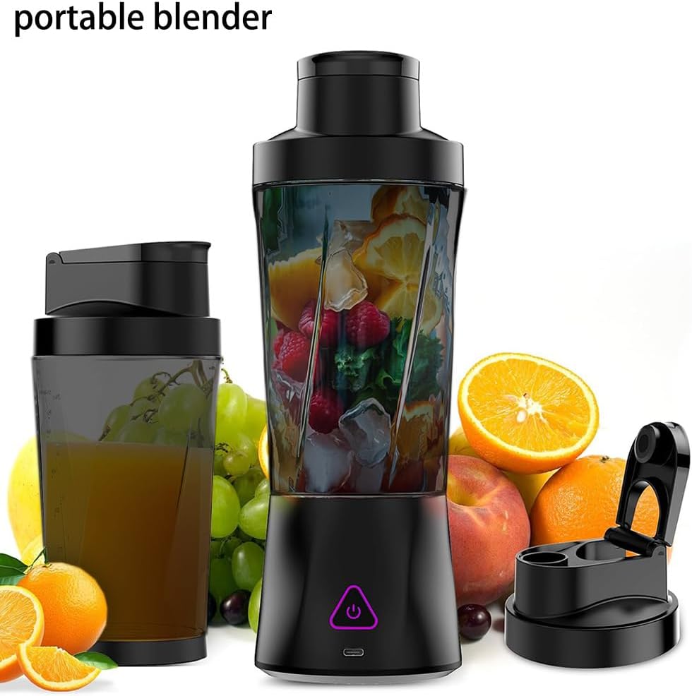 Portable Blender Rechargable, Personal Size Juicer for Shakes and Smoothies, 700ml Blender Cup for Travel Picnic Office Gym Kitchen