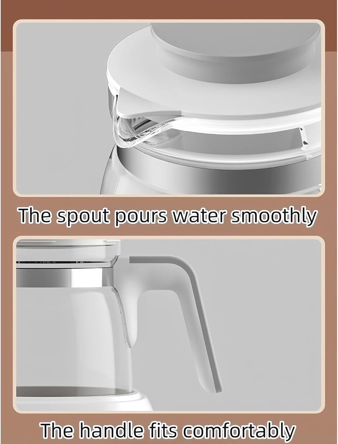 Electric Tea Kettle with Temperature Control, 1.3L Glass, 72H Keep Warm, 360° Heating Base, Fast Boil, LED Temperature Display for Perfect Brews