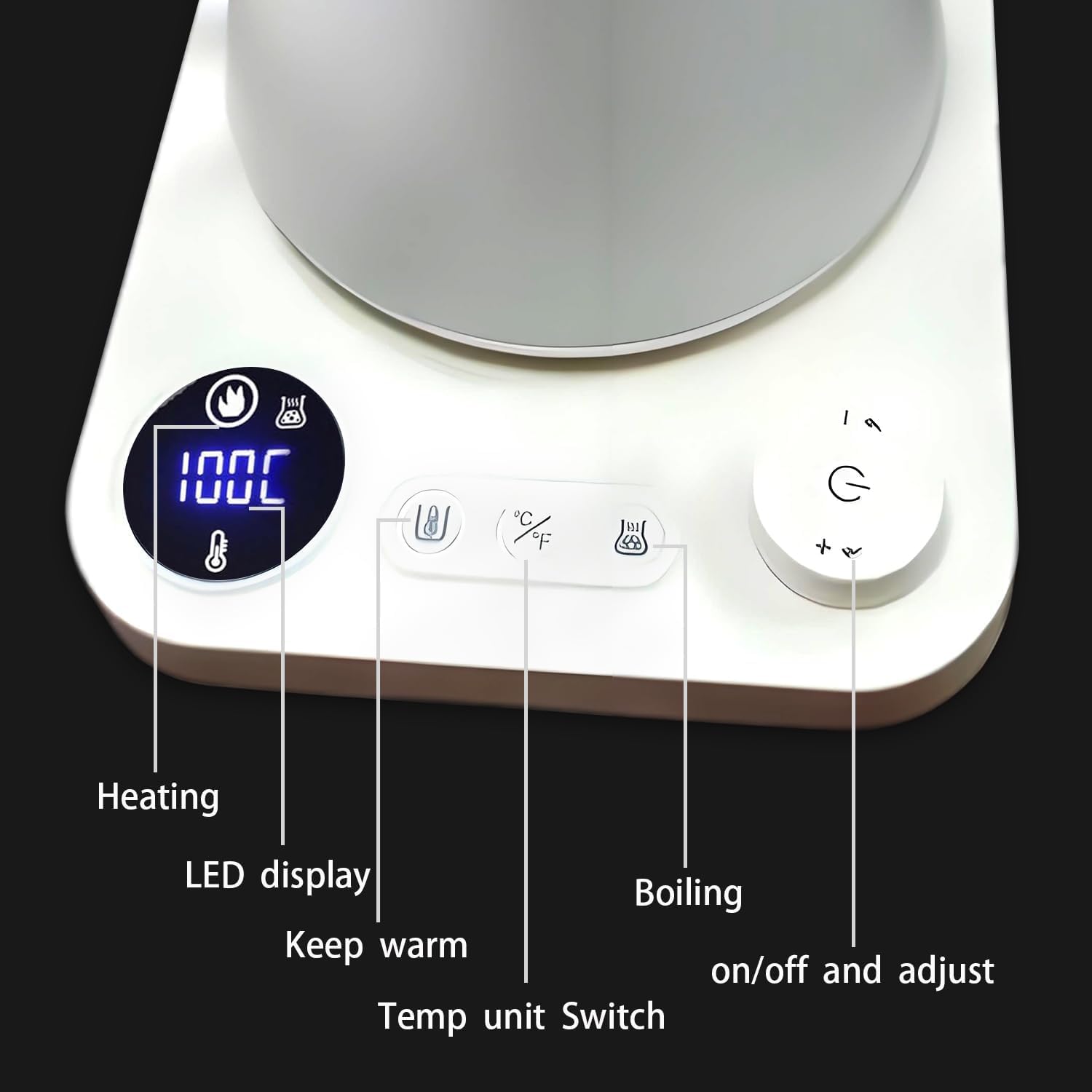 Smart Digital Electric Kettle with Variable Temperature Control, Stainless Steel Inner, 1200W Quick Heating Gooseneck Electric Kettles, Stylish Matte Finish for Coffee & Hot Beverages, 0.9L (Beige)