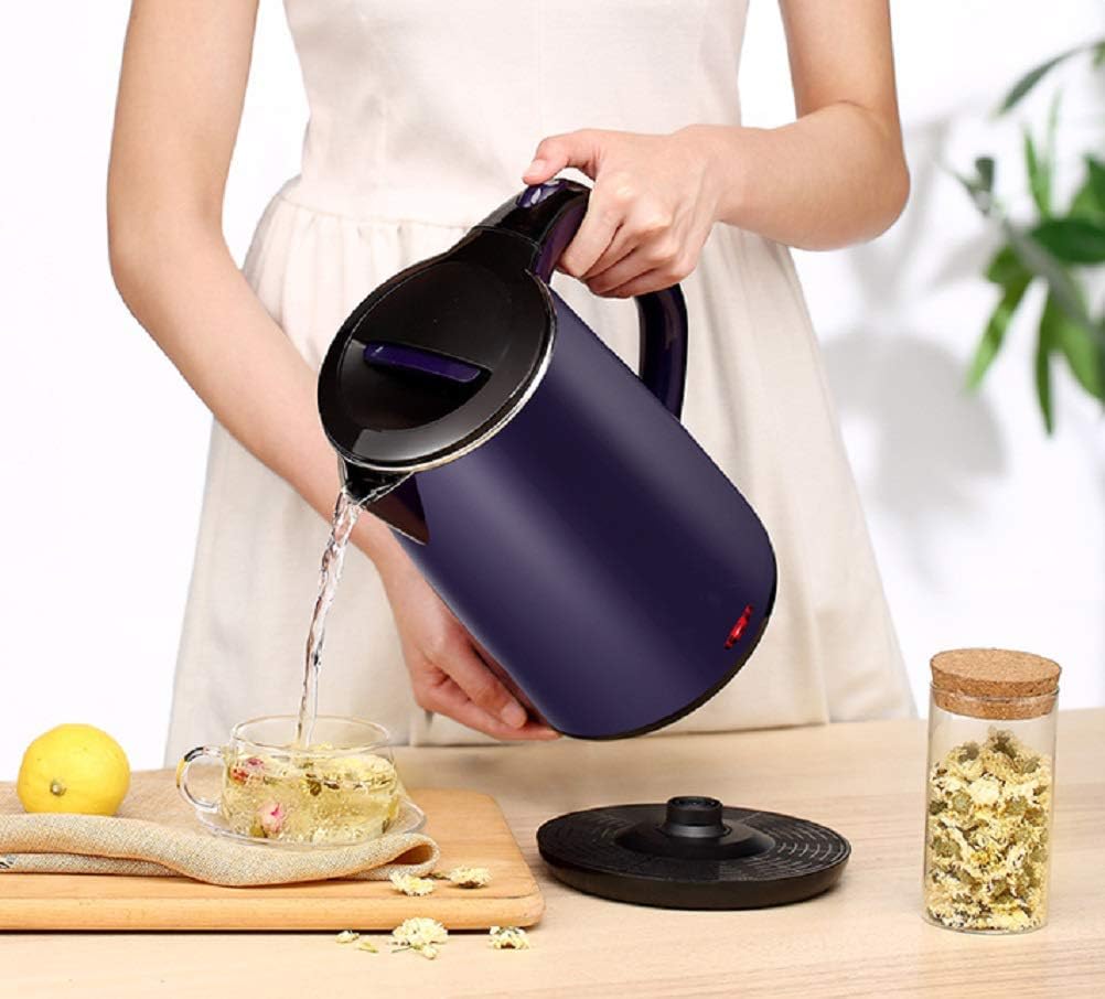 Household Stainless Steel Electric Kettle, Insulation Integrated Automatic Power Off Electric Kettle Present (Purple)