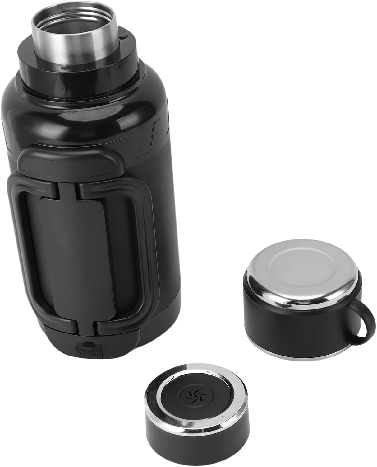 1500ML Car Electric Kettle, 304 Stainless Steel Car Water Boiler, Anti Dry Burn Truck Heating Cup with LED Temperature Display & Foldable Handle, Ideal for Cars or Trucks