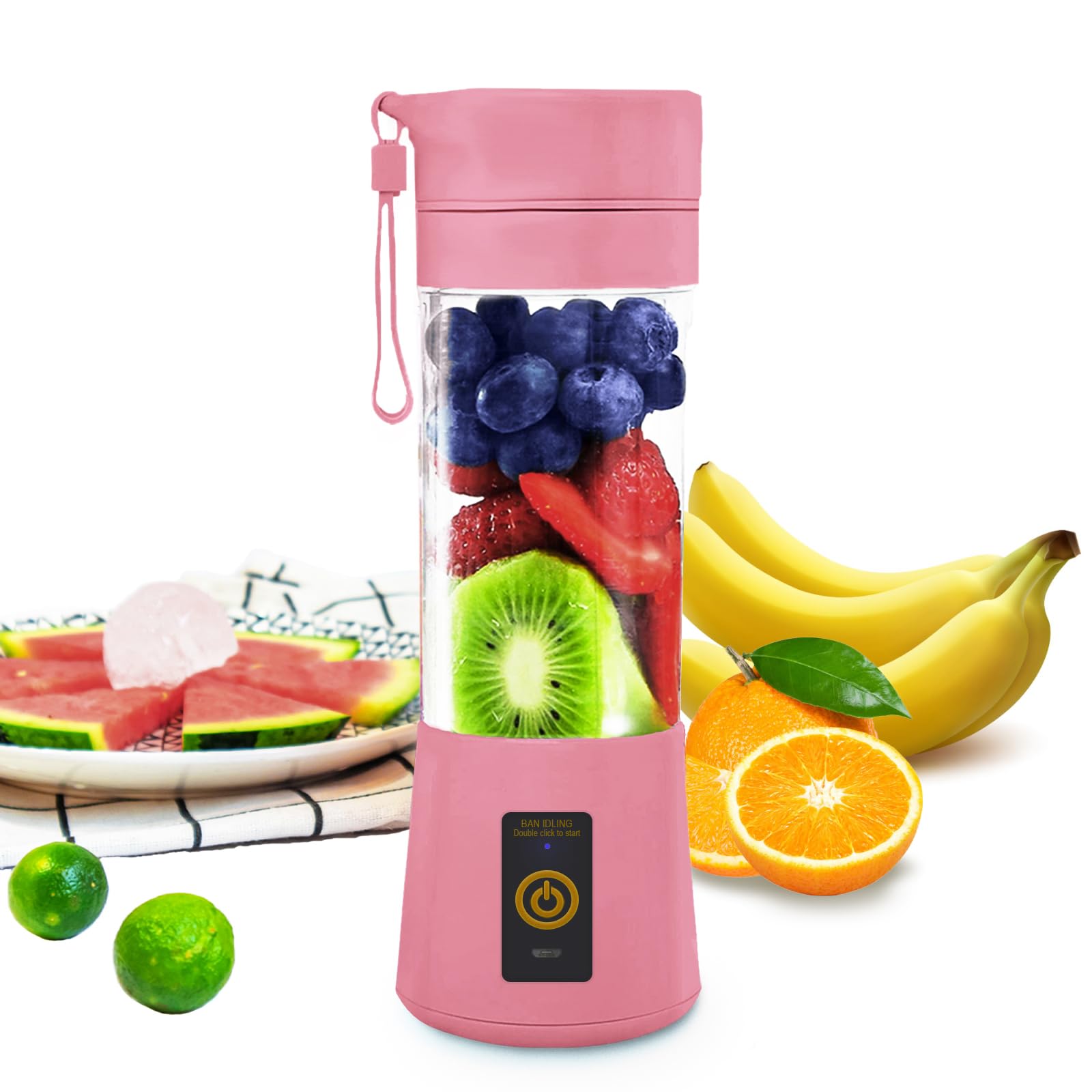 Portable Blender-13Oz Mini Blender Upgrade The 6-Blade, Baby Food Blender Fruit Mixing Machine for Shakes, Smoothies, Travel Bottles Bowls (Purple)