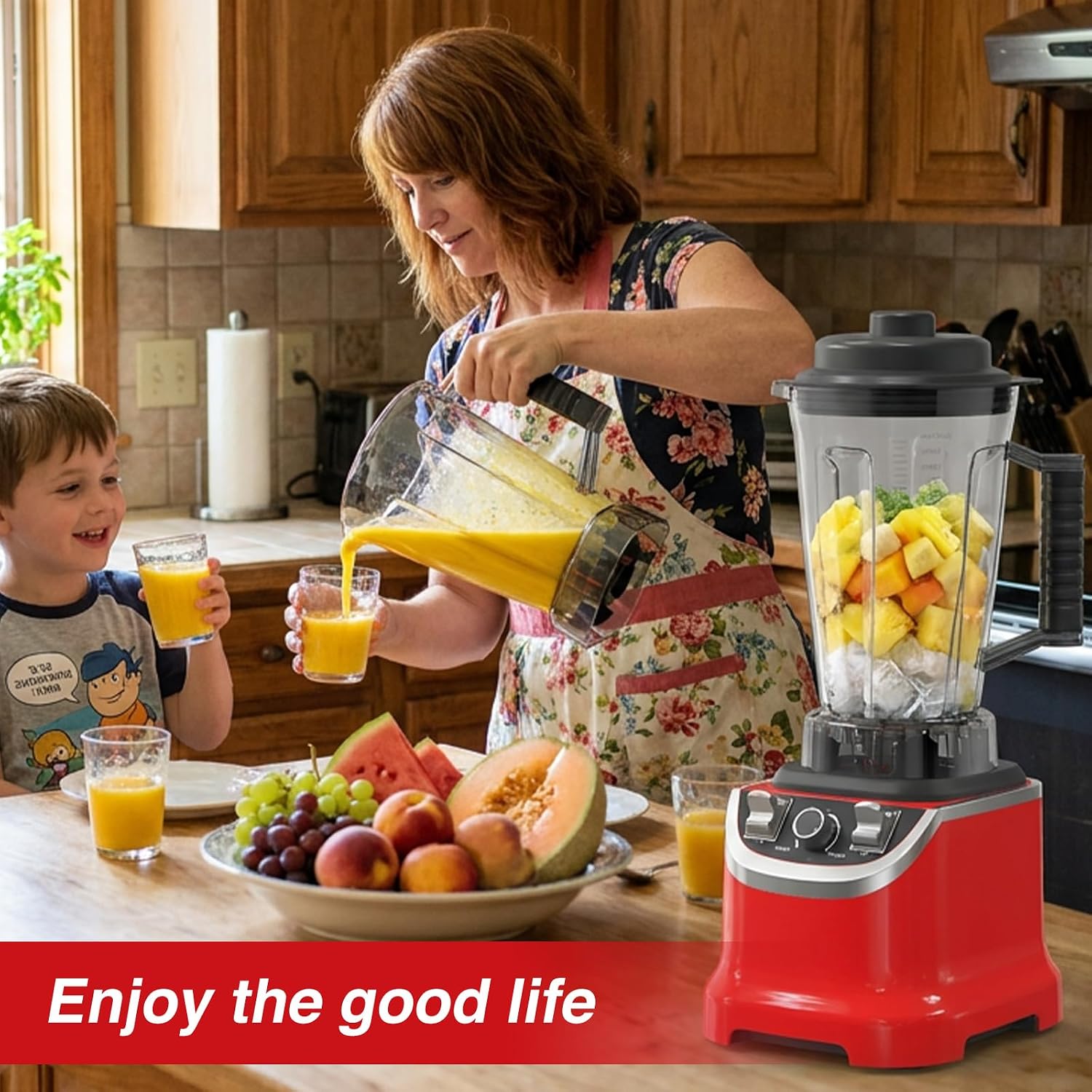 10-in-1 Blender 9500W Smoothie Maker, 3L 32000RPM High Speed Blender, Multi-function Mixer Blender Food Processor for Juice, Meat Grind, Puree, Dough, Slicing & Shredding, Kitchen Tool