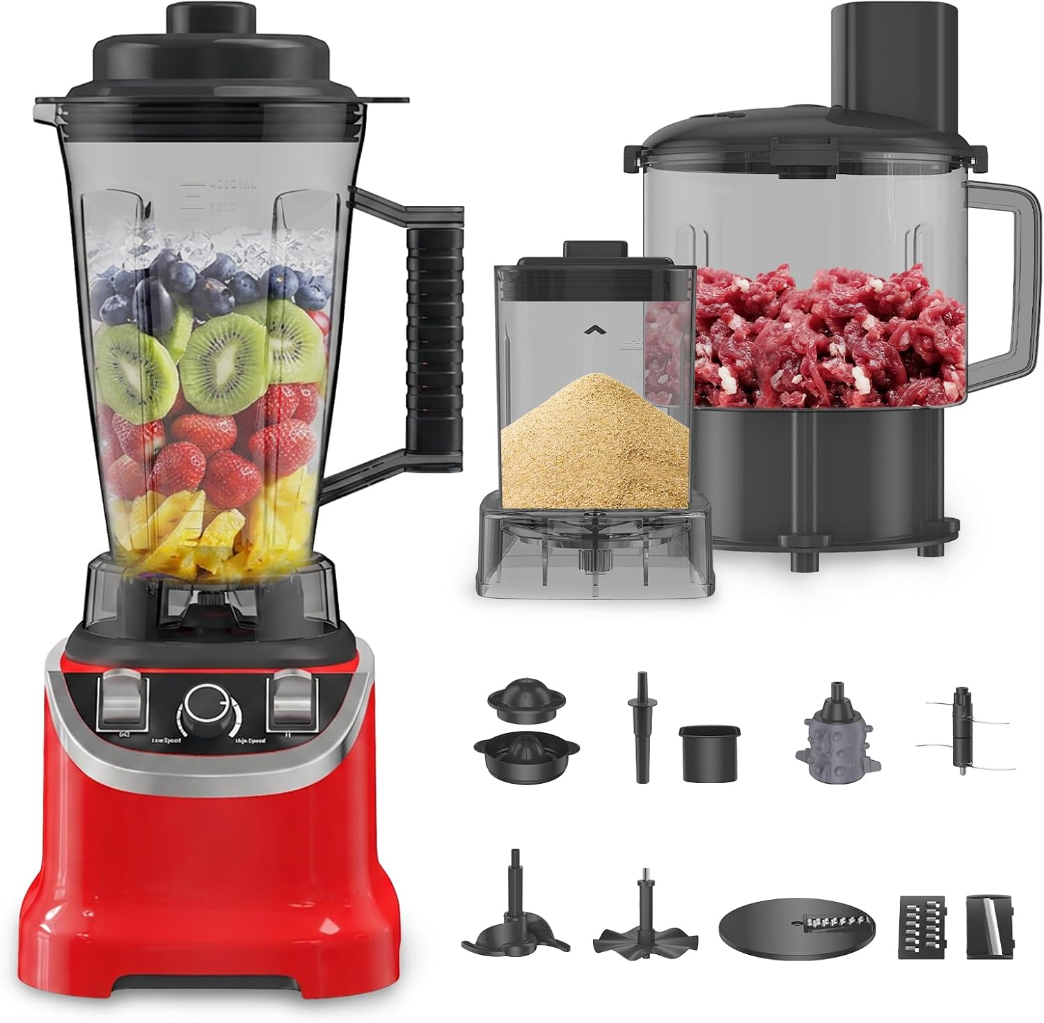 10-in-1 Blender 9500W Smoothie Maker, 3L 32000RPM High Speed Blender, Multi-function Mixer Blender Food Processor for Juice, Meat Grind, Puree, Dough, Slicing & Shredding, Kitchen Tool
