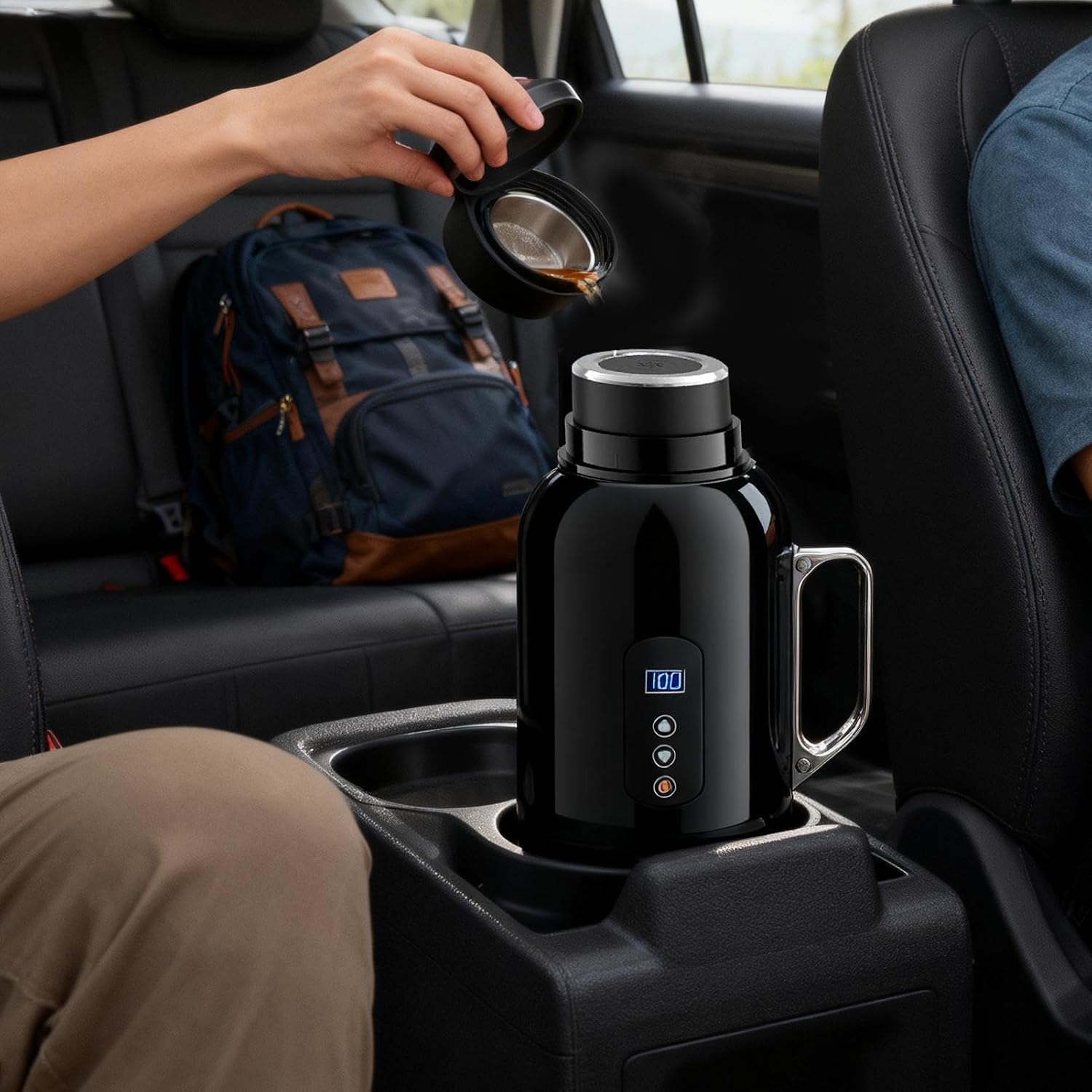 Electric Kettle Tea Container 1.5L 12/24V | Electric Water Kettle For Daily Commuting, Outdoor, Road Trips, Travel, Camping And Driving