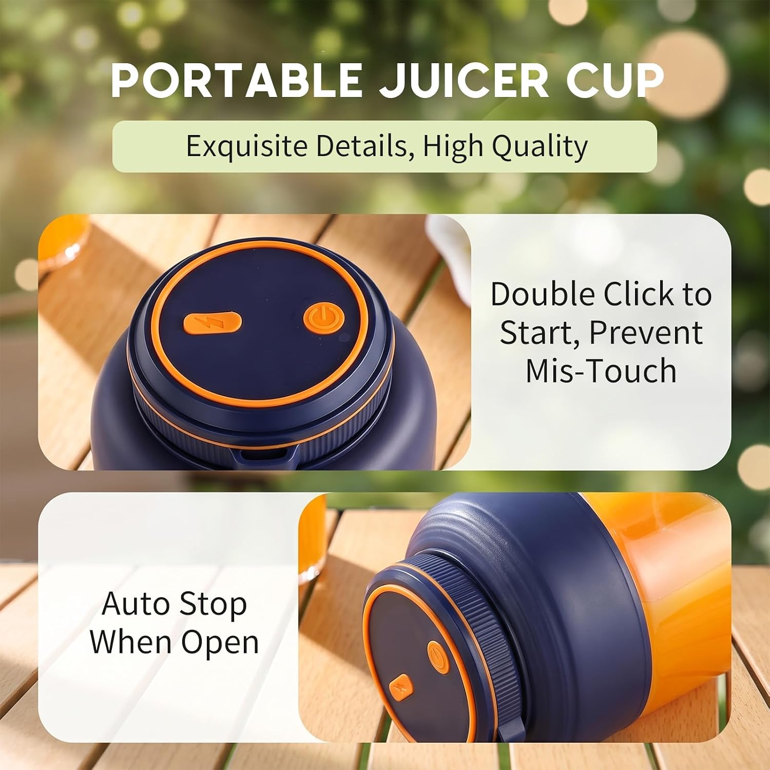 Portable Wireless Juicer Cup, 45 Oz Portable Juicer Blender for Fruits, Vegetables, Smoothies & Travel