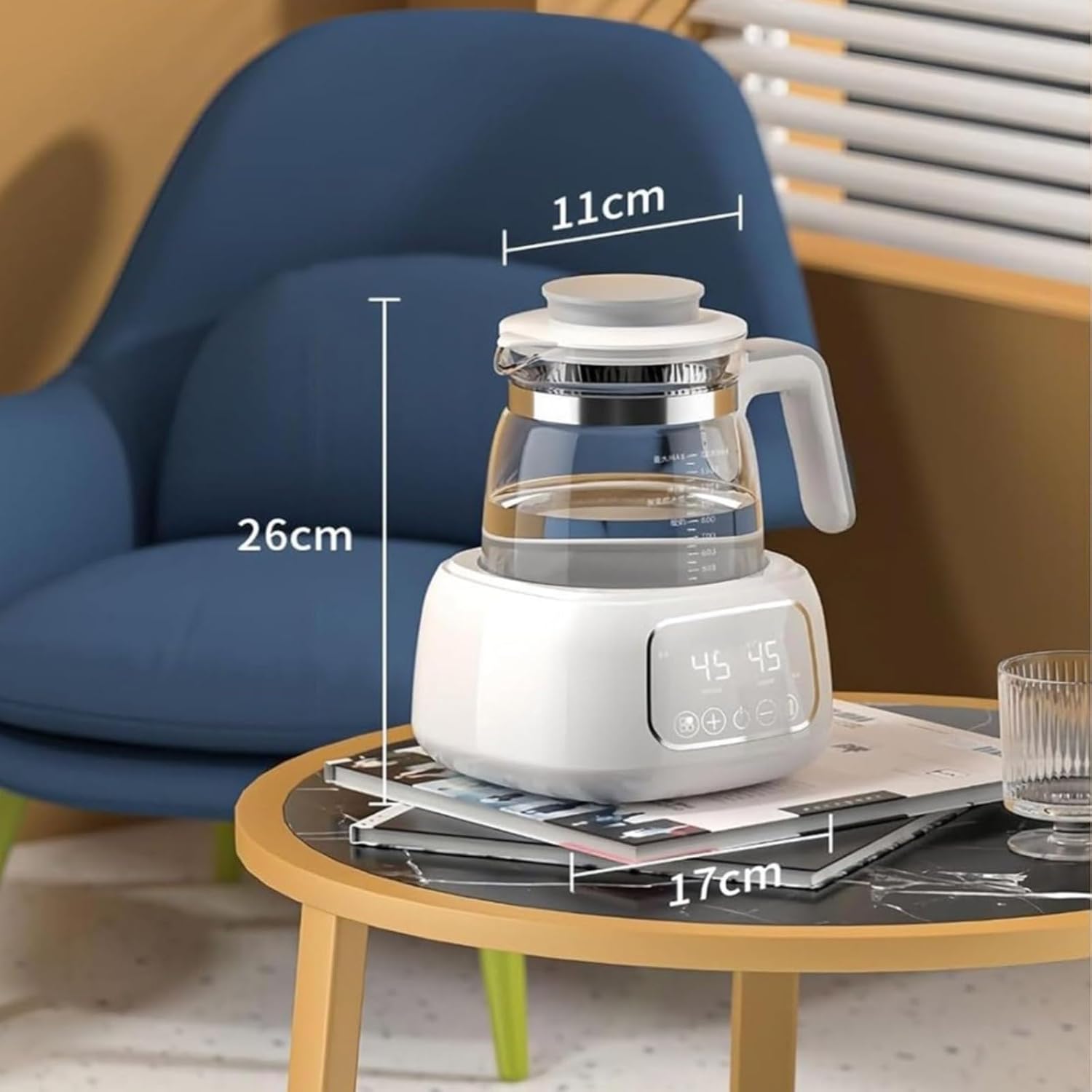 Electric Tea Kettle with Temperature Control, 1.3L Glass, 72H Keep Warm, 360° Heating Base, Fast Boil, LED Temperature Display for Perfect Brews
