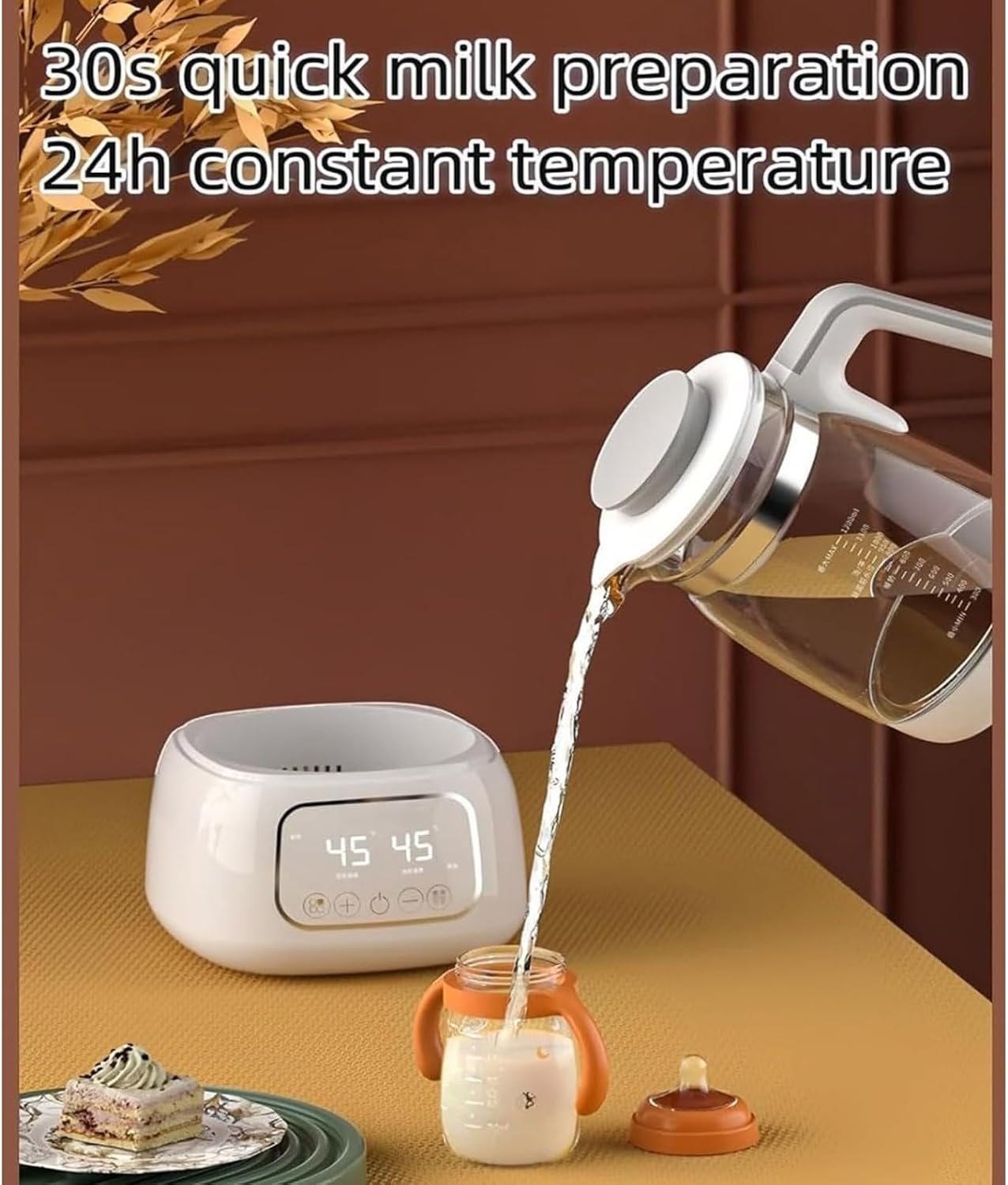 Electric Tea Kettle with Temperature Control, 1.3L Glass, 72H Keep Warm, 360° Heating Base, Fast Boil, LED Temperature Display for Perfect Brews