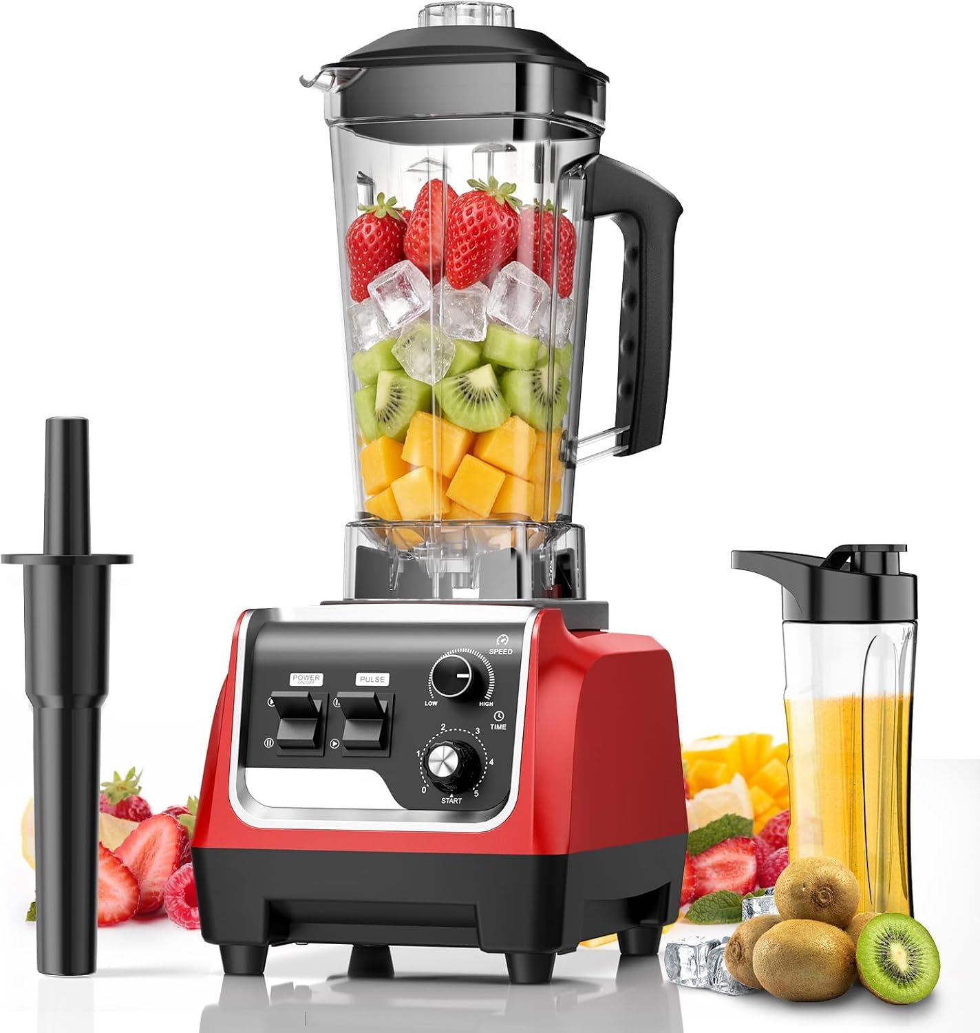 1800W Blender for Smoothies, Countertop Blenders for Kitchen with 70 Oz BPA-Free Pitcher and 20 oz To-Go Cup, 28000 RPM High-Speed Motor Blender for Ice Crushing, Frozen Drinks, Milkshakes (Dark Red)